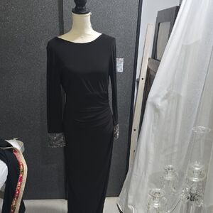 MSK Black Long Sleeve Dress with Sparkling Cuffs